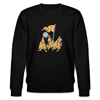 Pizza Revolution - Stanley/Stella Unisex Bio-Sweatshirt CHANGER  - Schwarz - Vorne - Nik (191cm) & Marisol (170cm)