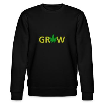 Weed - Grow - Stanley/Stella Unisex Bio-Sweatshirt CHANGER  - Schwarz - Vorne - Nik (191cm) & Marisol (170cm)
