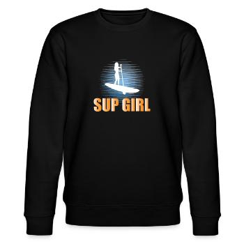 SUP Womens SUP Girl - Stanley/Stella CHANGER Unisex Organic Sweatshirt - black - Front - Nik (191cm) & Marisol (170cm)