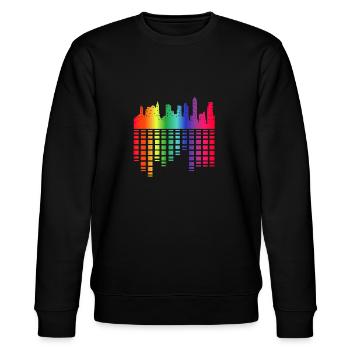 Electro Beats Festival City Stadt Geschenk - Stanley/Stella Unisex Bio-Sweatshirt CHANGER  - Schwarz - Vorne - Nik (191cm) & Marisol (170cm)