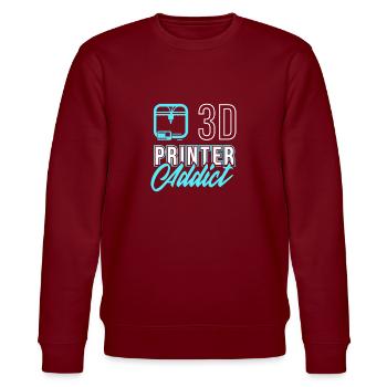 3D Druck Geschenk Lustiger Spruch 3D Print - Stanley/Stella Unisex Bio-Sweatshirt CHANGER  - Burgunderrot - Vorne - Nik (191cm) & Marisol (170cm)