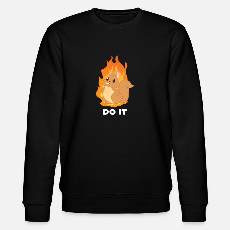 Squirrel - Fire - Squirrel - Gift - Stanley/Stella CHANGER Unisex Organic Sweatshirt - black