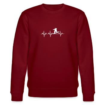 Snowboarder - Stanley/Stella Unisex Bio-Sweatshirt CHANGER  - Burgunderrot - Vorne - Nik (191cm) & Marisol (170cm)
