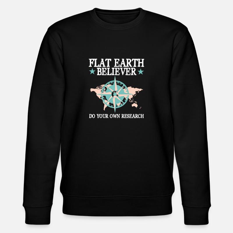 Flat Earth Flache Erde - Stanley/Stella Unisex Bio-Sweatshirt CHANGER  - Schwarz