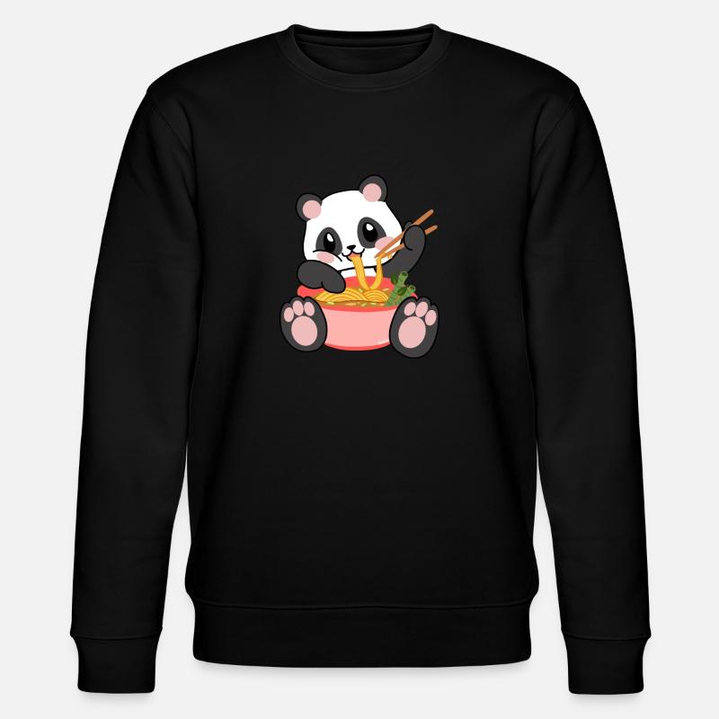 Noodle soup Panda eats ramen - Stanley/Stella CHANGER Unisex Organic Sweatshirt - black