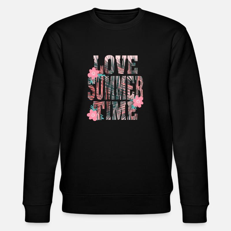 Love Summer Time Palmen Sommer Geschenk - Stanley/Stella Unisex Bio-Sweatshirt CHANGER  - Schwarz