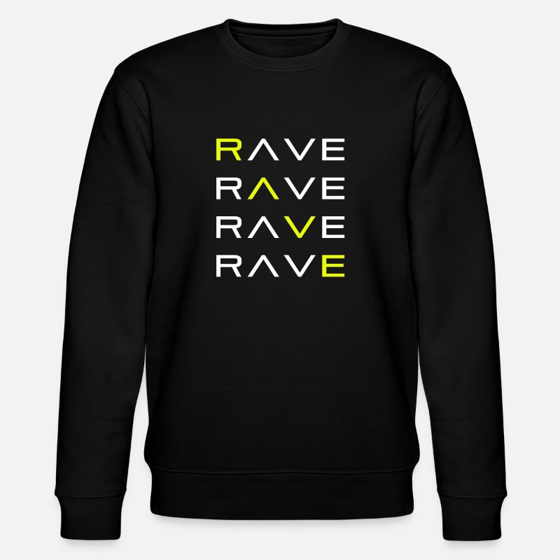 RAVE TECHNO RAVER - Stanley/Stella Unisex Bio-Sweatshirt CHANGER  - Schwarz