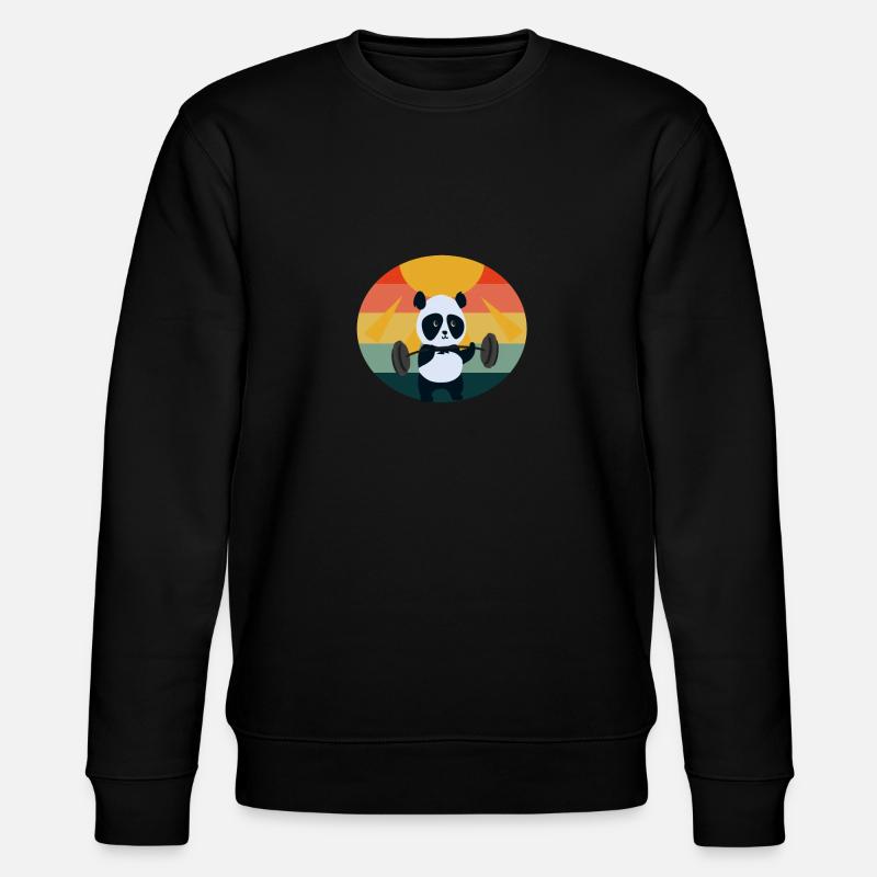 Levée de poids Panda Sunset - Sweat bio CHANGER Stanley/Stella Unisexe - noir