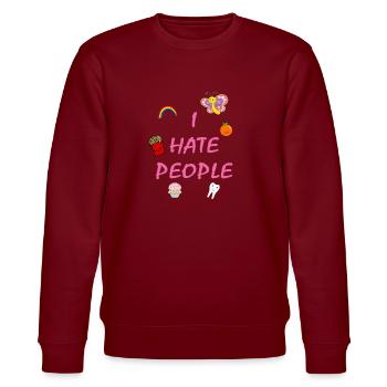 I hate people - Sweat bio CHANGER Stanley/Stella Unisexe - bordeaux - Devant - Nik (191cm) & Marisol (170cm)