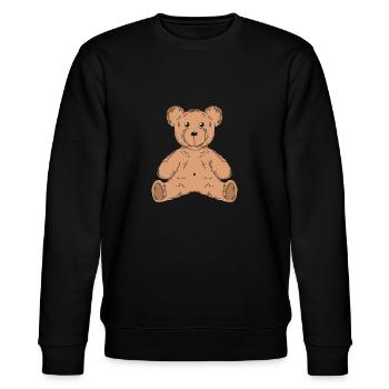 Teddy Bear Teddy - Stanley/Stella CHANGER Unisex Organic Sweatshirt - black - Front - Nik (191cm) & Marisol (170cm)
