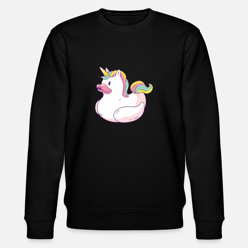 Einhorn Ente - Stanley/Stella Unisex Bio-Sweatshirt CHANGER  - Schwarz