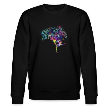 Yoga woman tree psychedelic - Stanley/Stella CHANGER Unisex Organic Sweatshirt - black - Front - Nik (191cm) & Marisol (170cm)
