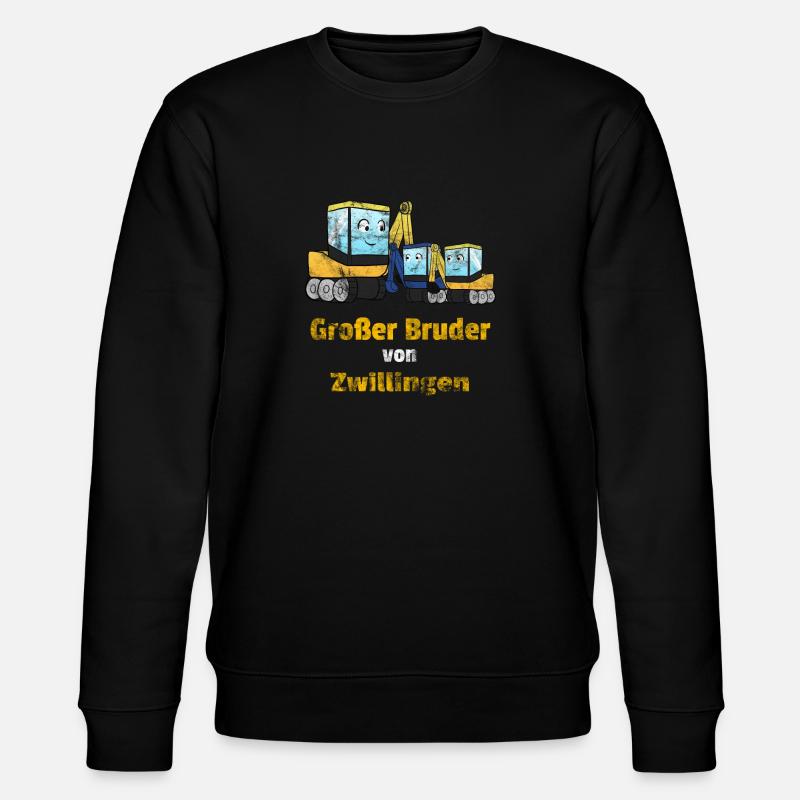 Großer Bruder Zwillinge Bagger - Stanley/Stella Unisex Bio-Sweatshirt CHANGER  - Schwarz