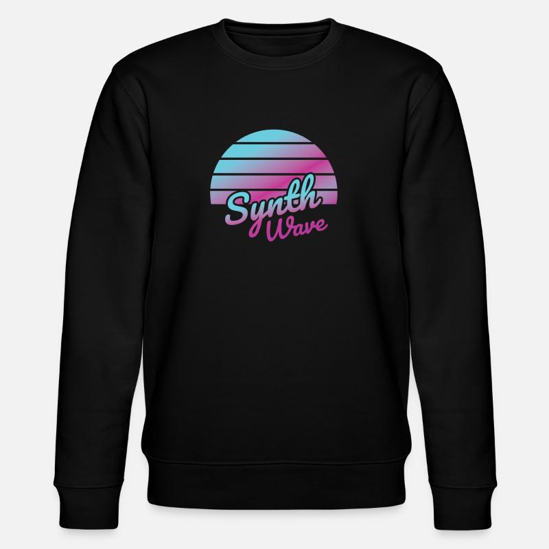 synth wave music lover - Stanley/Stella CHANGER Unisex Organic Sweatshirt - black