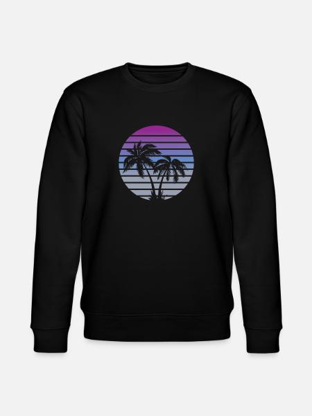 80s miami style beach palms - Stanley/Stella CHANGER Unisex Organic Sweatshirt - black