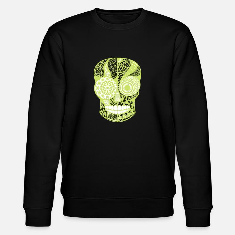 Neon Totenschädel - Stanley/Stella Unisex Bio-Sweatshirt CHANGER  - Schwarz