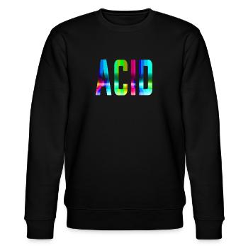 Acid House Techno Raver DJ Festival Party Geschenk - Stanley/Stella Unisex Bio-Sweatshirt CHANGER  - Schwarz - Vorne - Nik (191cm) & Marisol (170cm)