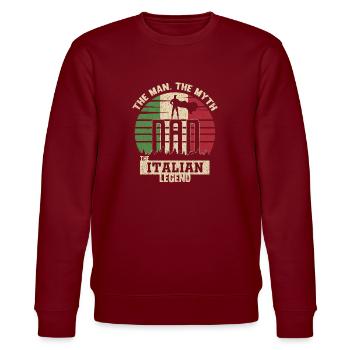 Cadeau pour le père italien Italie Papa Gebu - Sweat bio CHANGER Stanley/Stella Unisexe - bordeaux - Devant - Nik (191cm) & Marisol (170cm)