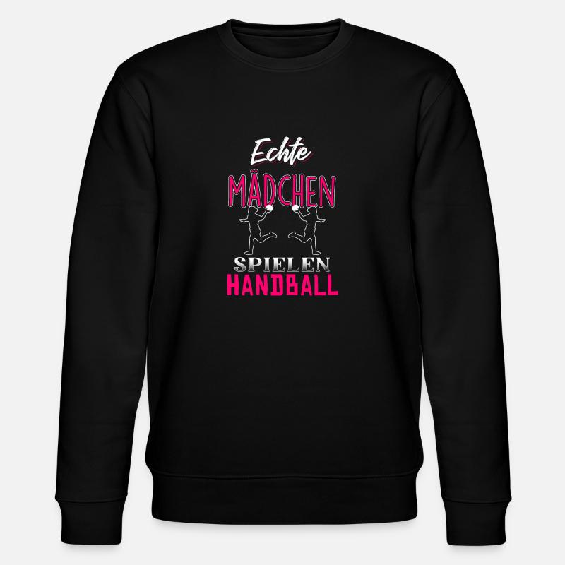 Echte Mädchen spielen Handball - Stanley/Stella Unisex Bio-Sweatshirt CHANGER  - Schwarz