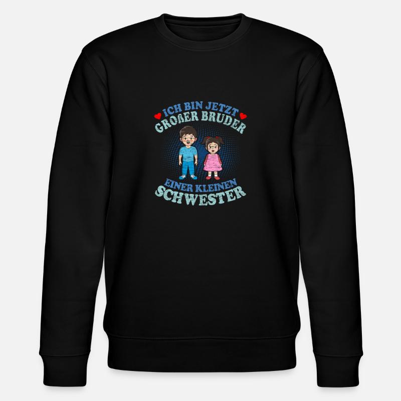 Großer Bruder Kleine Schwester - Stanley/Stella Unisex Bio-Sweatshirt CHANGER  - Schwarz