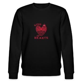 König der Herzen - Stanley/Stella Unisex Bio-Sweatshirt CHANGER  - Schwarz - Vorne - Nik (191cm) & Marisol (170cm)