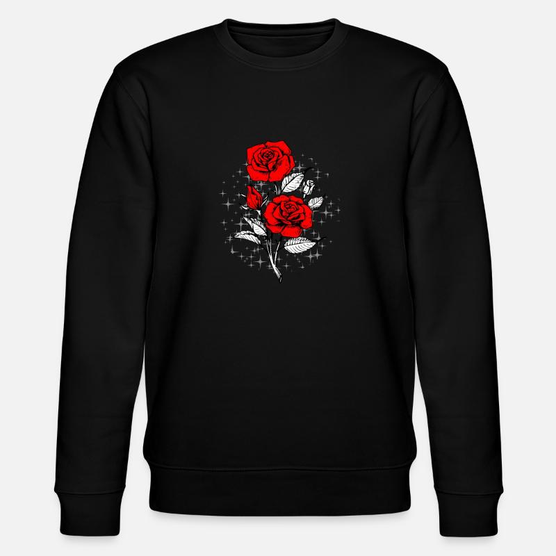 Tattoo rote Rosen - Stanley/Stella Unisex Bio-Sweatshirt CHANGER  - Schwarz
