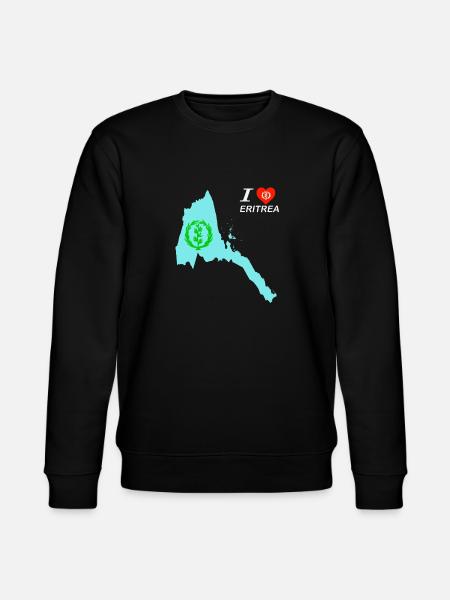 Eritrean flag map - Stanley/Stella CHANGER Unisex Organic Sweatshirt - black