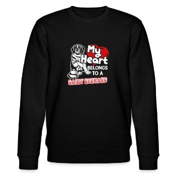 My Heart Belongs To A Saint Bernard - Stanley/Stella CHANGER Unisex Organic Sweatshirt - black - Front - Nik (191cm) & Marisol (170cm)