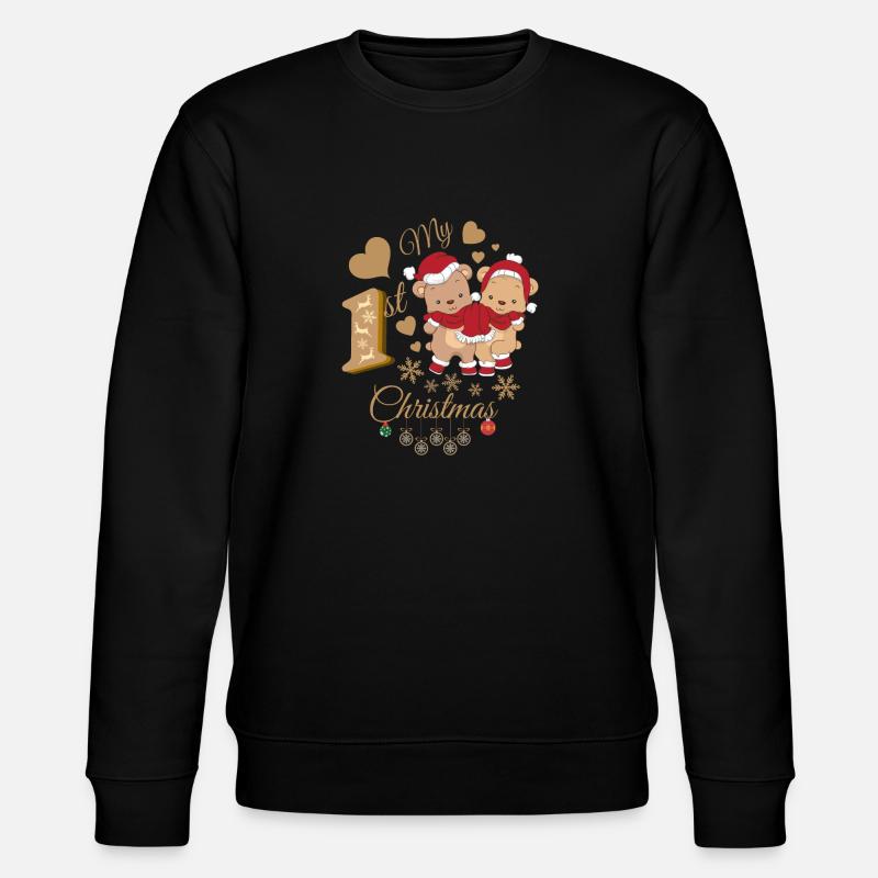 Baby's erste Weihnachten - Stanley/Stella Unisex Bio-Sweatshirt CHANGER  - Schwarz
