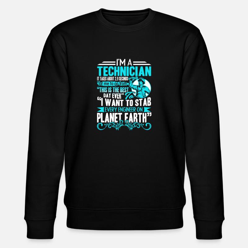 Technik Jestem technikiem - Ekologiczna bluza unisex Stanley/Stella CHANGER  - czarny