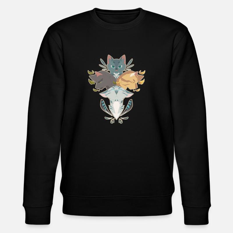 Jayfeather Häherfeder Kat Grå Warrior Katte - Stanley/Stella økologisk unisex-sweatshirt CHANGER  - sort