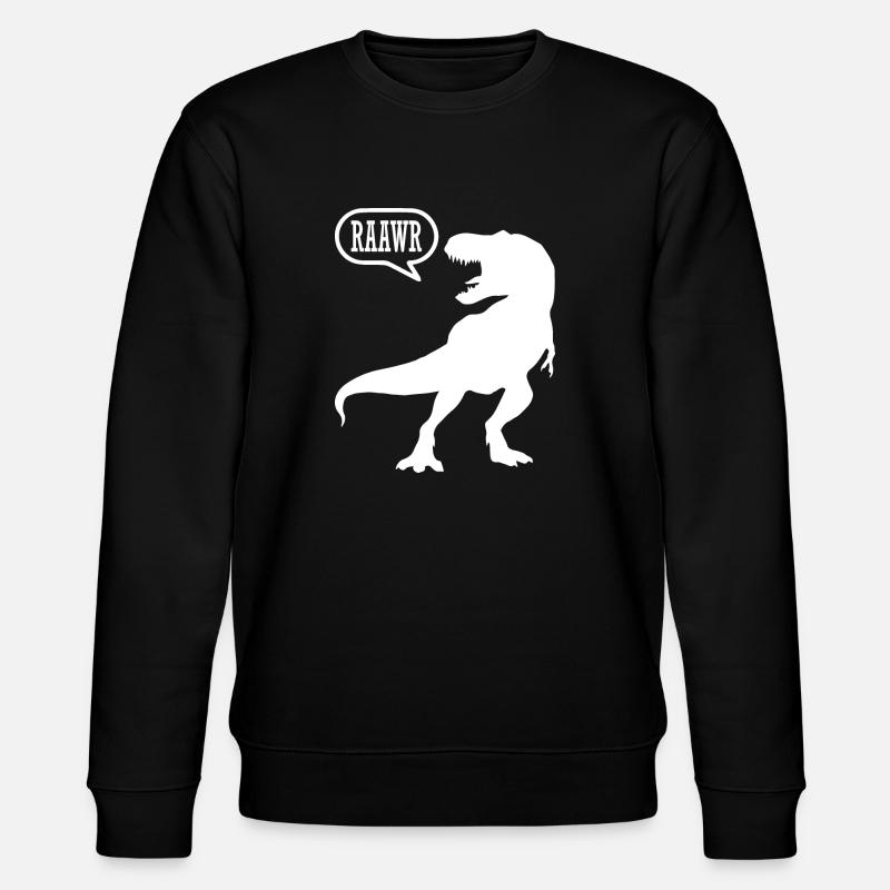 Dino Dinosaurier - Stanley/Stella Unisex Bio-Sweatshirt CHANGER  - Schwarz