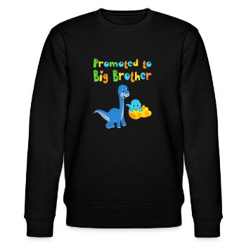 zum großen Bruder befördert - Stanley/Stella Unisex Bio-Sweatshirt CHANGER  - Schwarz - Vorne - Nik (191cm) & Marisol (170cm)