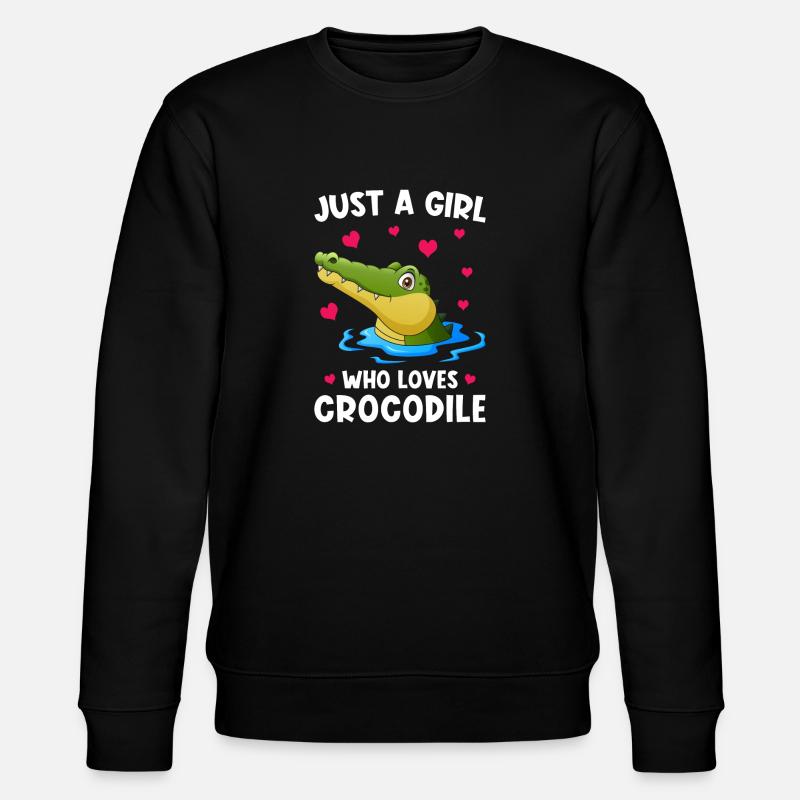 Crocodile Cute Funny Saying - Stanley/Stella CHANGER Unisex Organic Sweatshirt - black