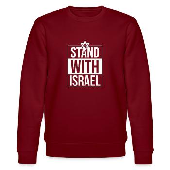 Stand With Israel / Solidarité avec Israël - Sweat bio CHANGER Stanley/Stella Unisexe - bordeaux - Devant - Nik (191cm) & Marisol (170cm)