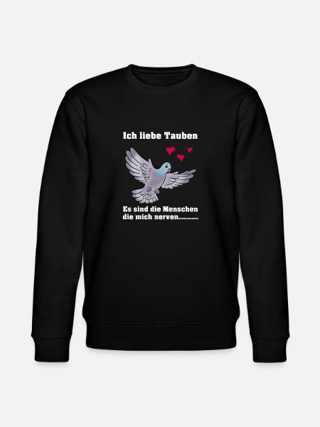 Ich liebe Tauben - Stanley/Stella Unisex Bio-Sweatshirt CHANGER  - Schwarz
