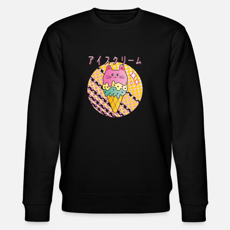 Kawaii Eiscreme - Stanley/Stella Unisex Bio-Sweatshirt CHANGER  - Schwarz