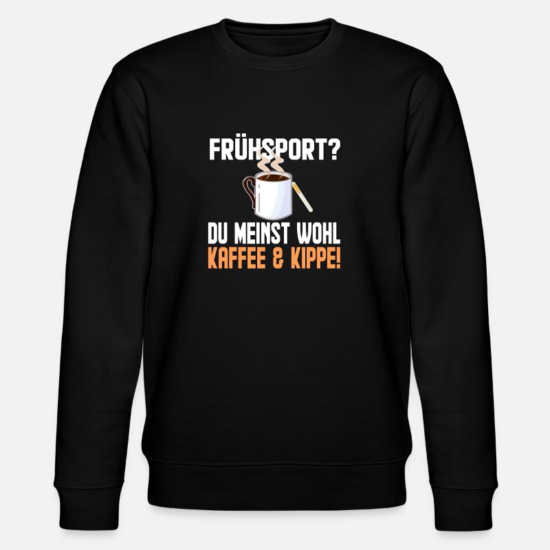 Kaffe und Kippe - Stanley/Stella Unisex Bio-Sweatshirt CHANGER  - Schwarz