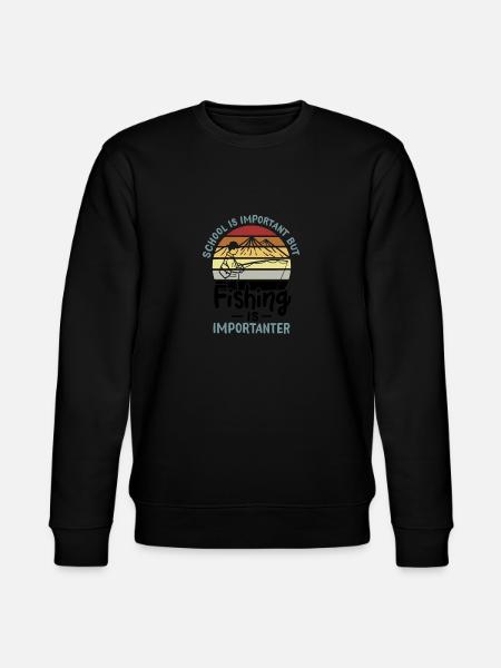 Fishing Fishing Is Importanter - Stanley/Stella CHANGER Unisex Organic Sweatshirt - black