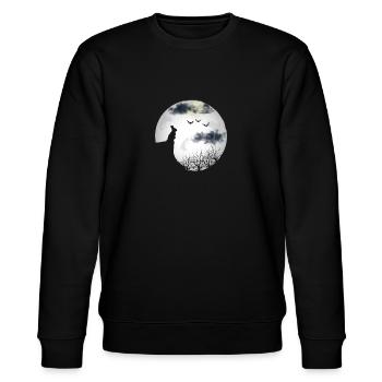 Halloween Mond Hase Häschen Geschenk - Stanley/Stella Unisex Bio-Sweatshirt CHANGER  - Schwarz - Vorne - Nik (191cm) & Marisol (170cm)