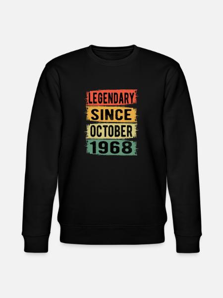 Birthday Retro October 1968 - Stanley/Stella CHANGER Unisex Organic Sweatshirt - black