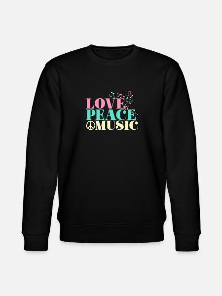 Love Peace Music - Stanley/Stella CHANGER Unisex Organic Sweatshirt - black