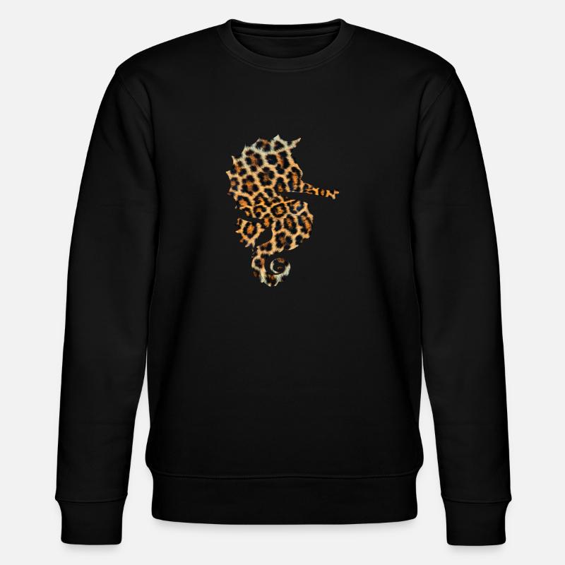 Seepferdchen Leopard Print - Stanley/Stella Unisex Bio-Sweatshirt CHANGER  - Schwarz