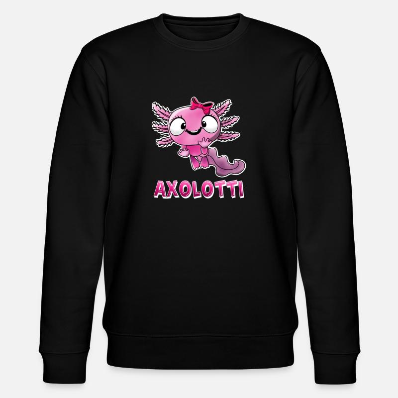 Axolotti Axolotl Mädchen - Stanley/Stella Unisex Bio-Sweatshirt CHANGER  - Schwarz
