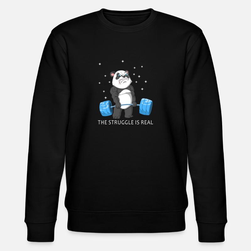 der Kampf ist echter Panda - Stanley/Stella Unisex Bio-Sweatshirt CHANGER  - Schwarz