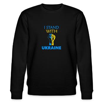 Ukraine - Stanley/Stella Unisex Bio-Sweatshirt CHANGER  - Schwarz - Vorne - Nik (191cm) & Marisol (170cm)