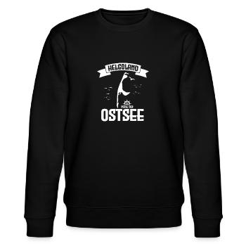 Helgoland - Perle der Ostsee - Stanley/Stella Unisex Bio-Sweatshirt CHANGER  - Schwarz - Vorne - Nik (191cm) & Marisol (170cm)