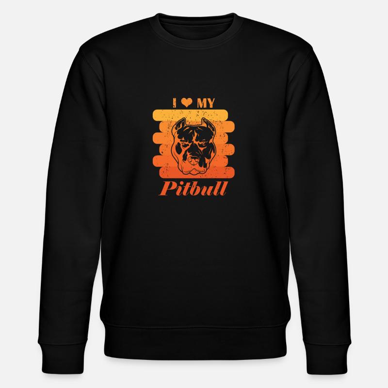 i love my pitbull - Stanley/Stella Unisex Bio-Sweatshirt CHANGER  - Schwarz