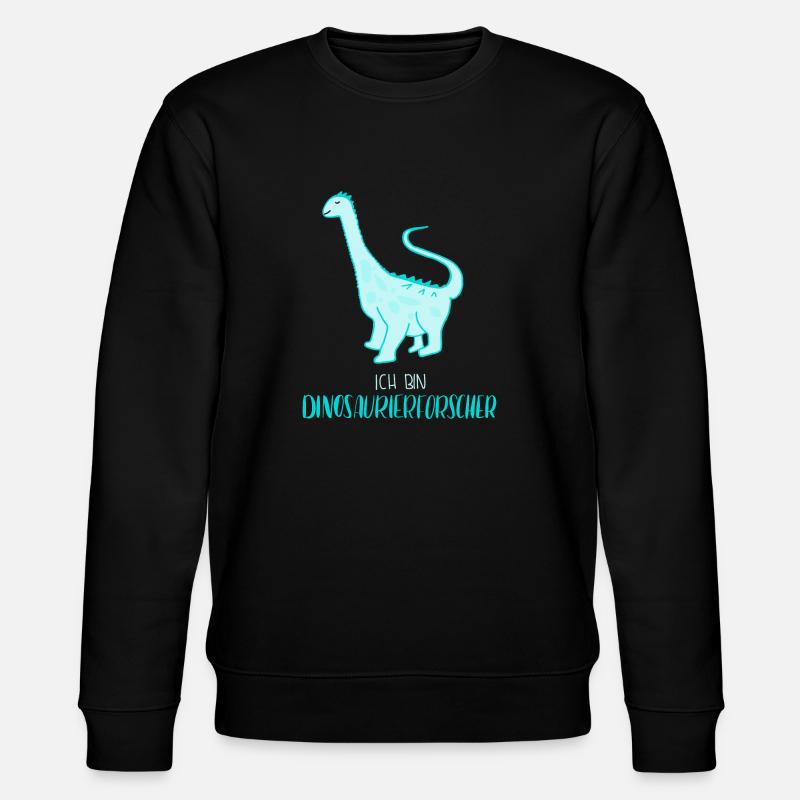 Dinosaurierforscher Türkis - Stanley/Stella Unisex Bio-Sweatshirt CHANGER  - Schwarz
