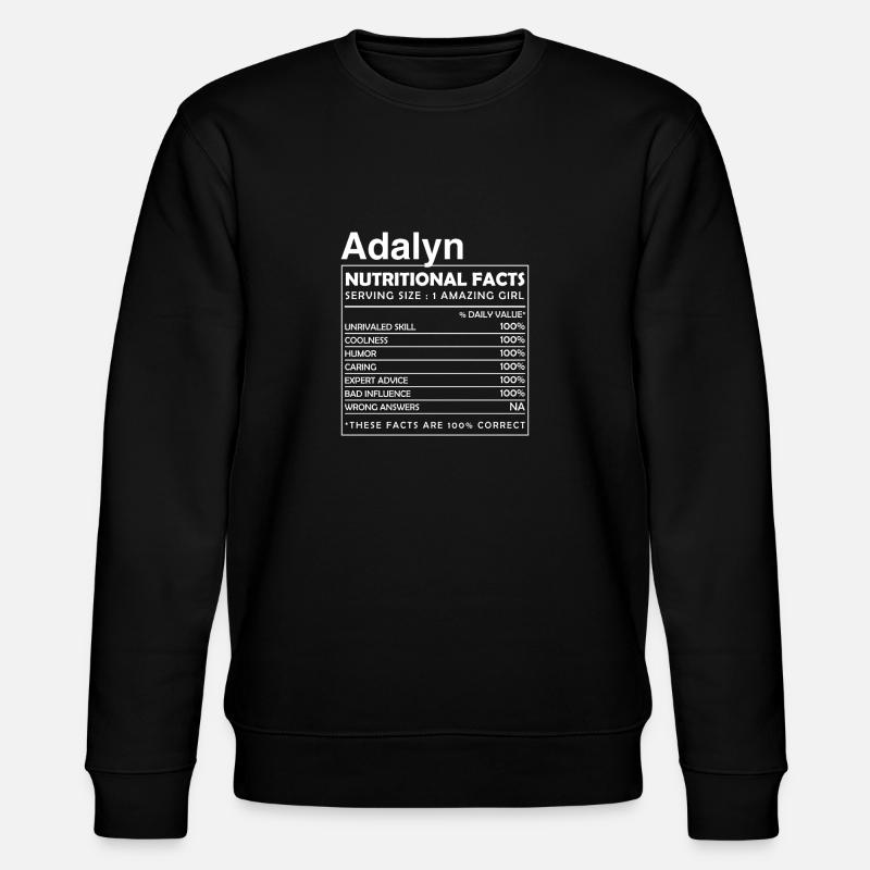 ADALYN Faits nutritionnels - Sweat bio CHANGER Stanley/Stella Unisexe - noir